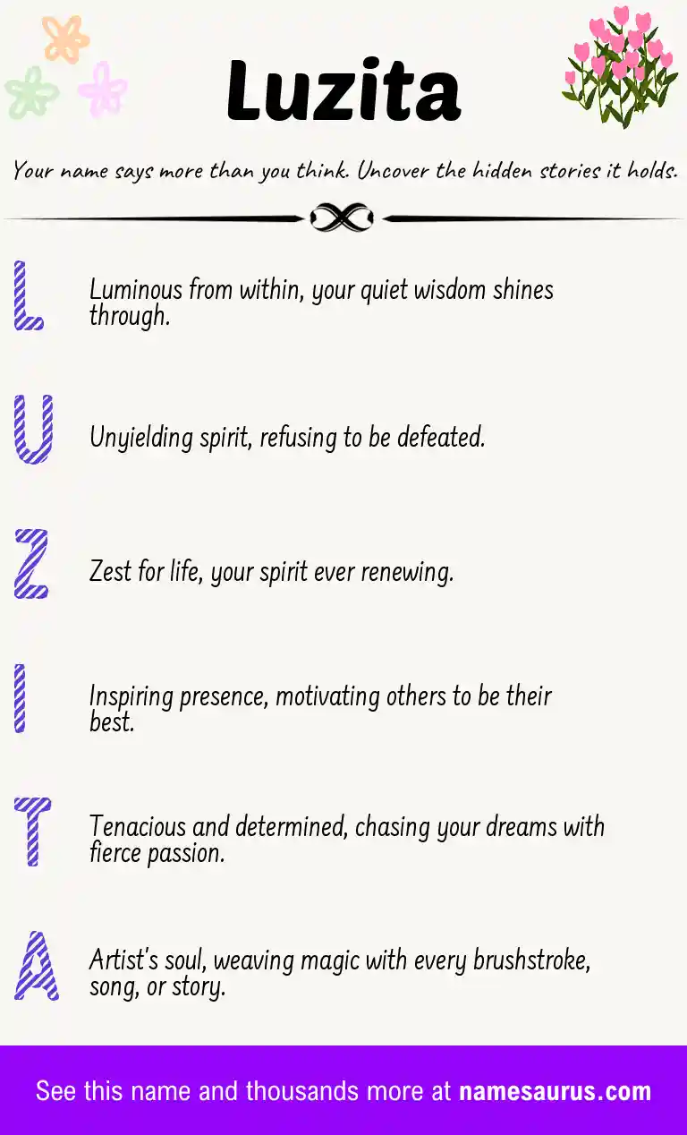 Acrostic poem about Luzita.