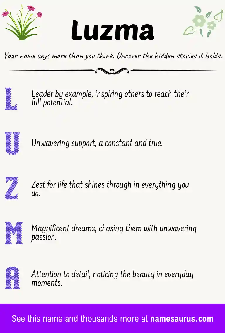 Acrostic poem about Luzma.