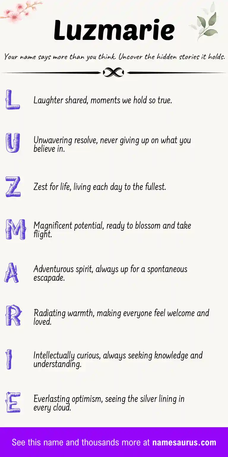 Acrostic poem about Luzmarie.