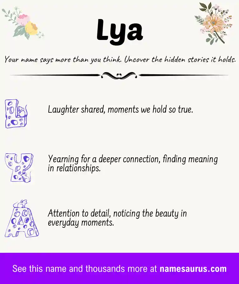 Acrostic poem about Lya.