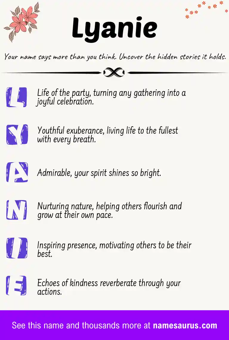Acrostic poem about Lyanie.