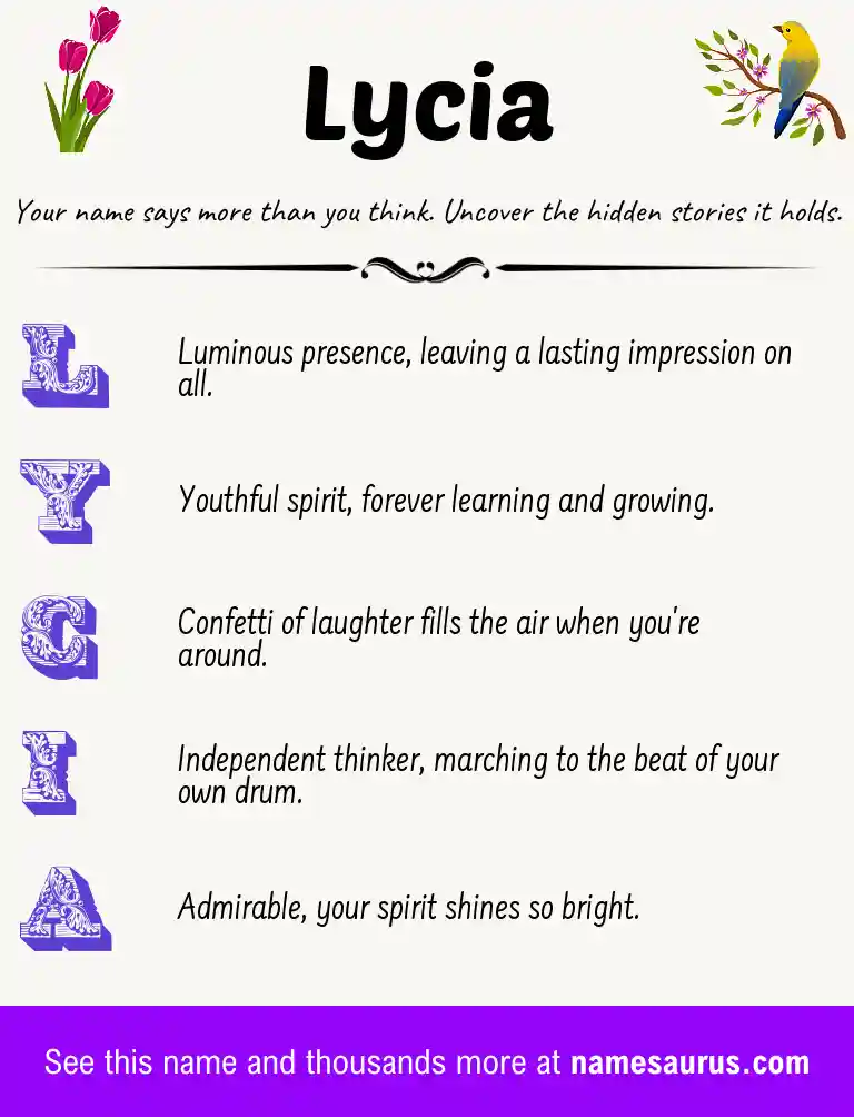 Acrostic poem about Lycia.
