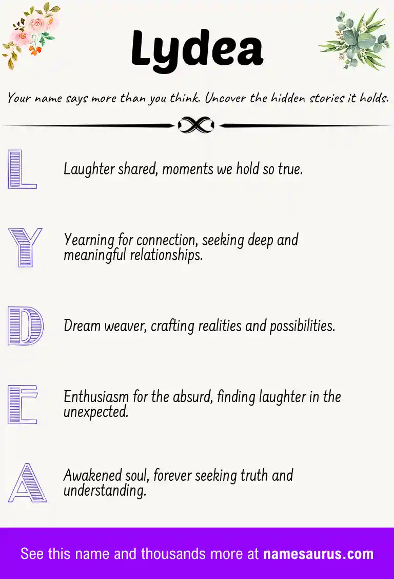 Acrostic poem about Lydea.