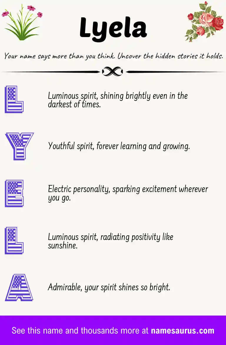 Acrostic poem about Lyela.