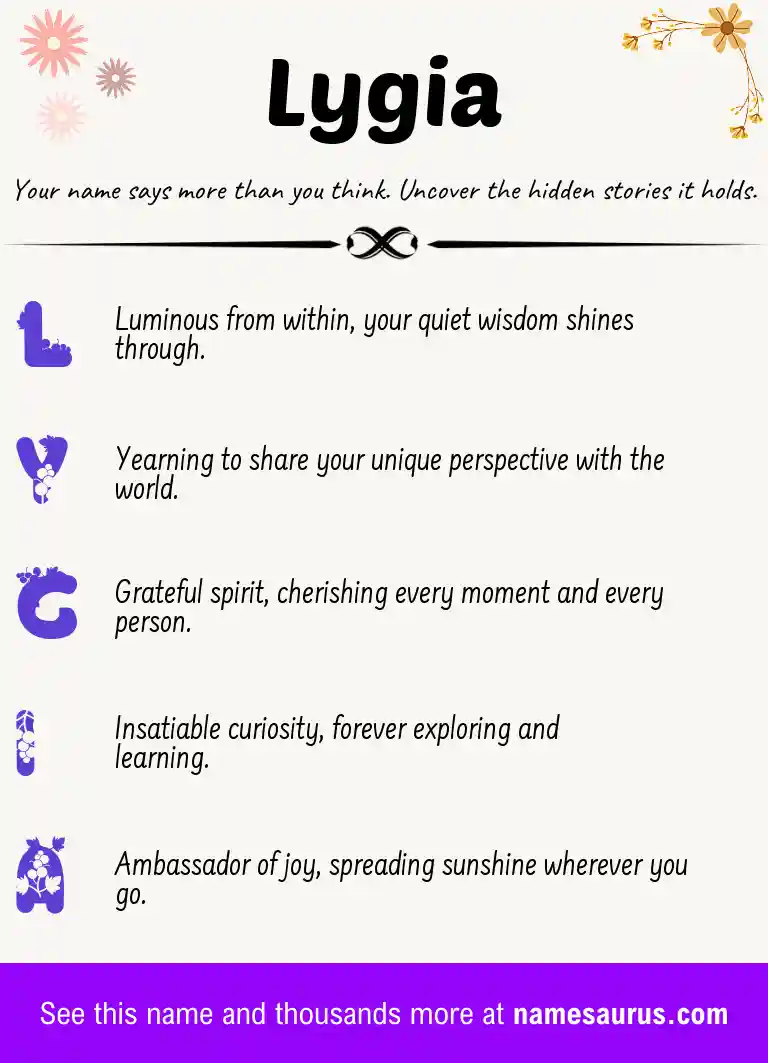 Acrostic poem about Lygia.