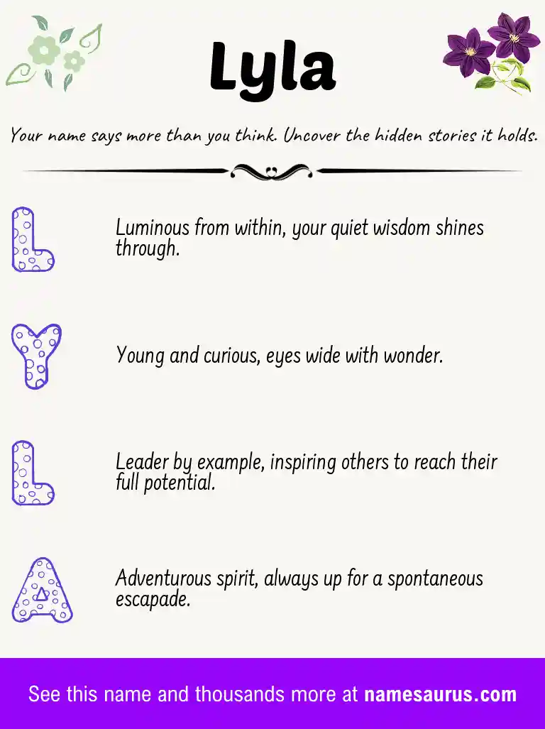 Acrostic poem about Lyla.