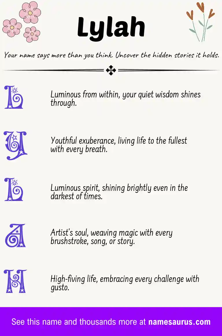 Acrostic poem about Lylah.
