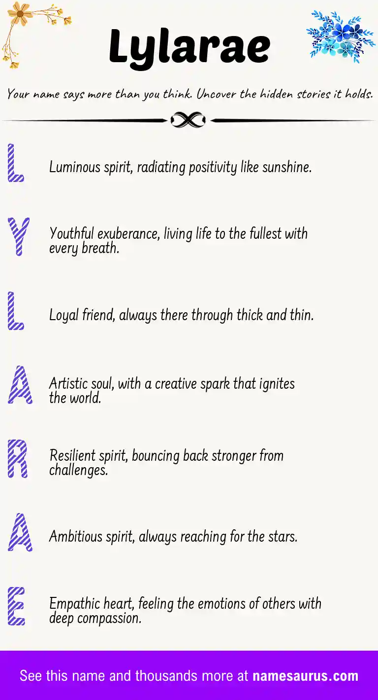 Acrostic poem about Lylarae.