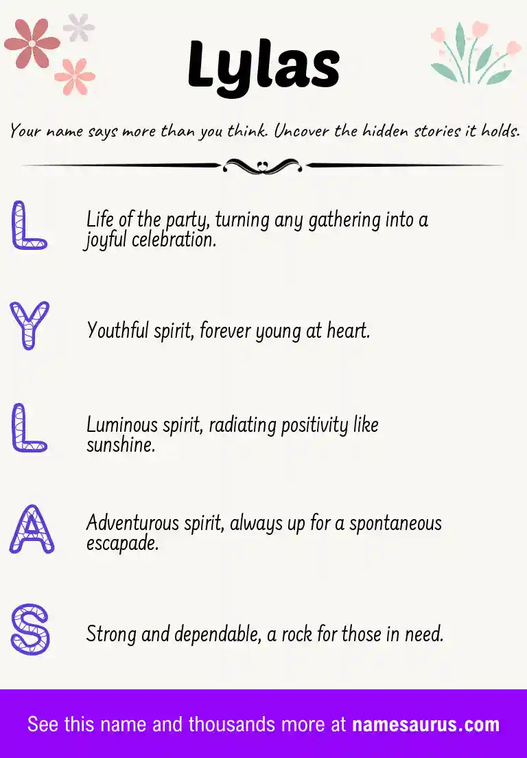 Acrostic poem about Lylas.