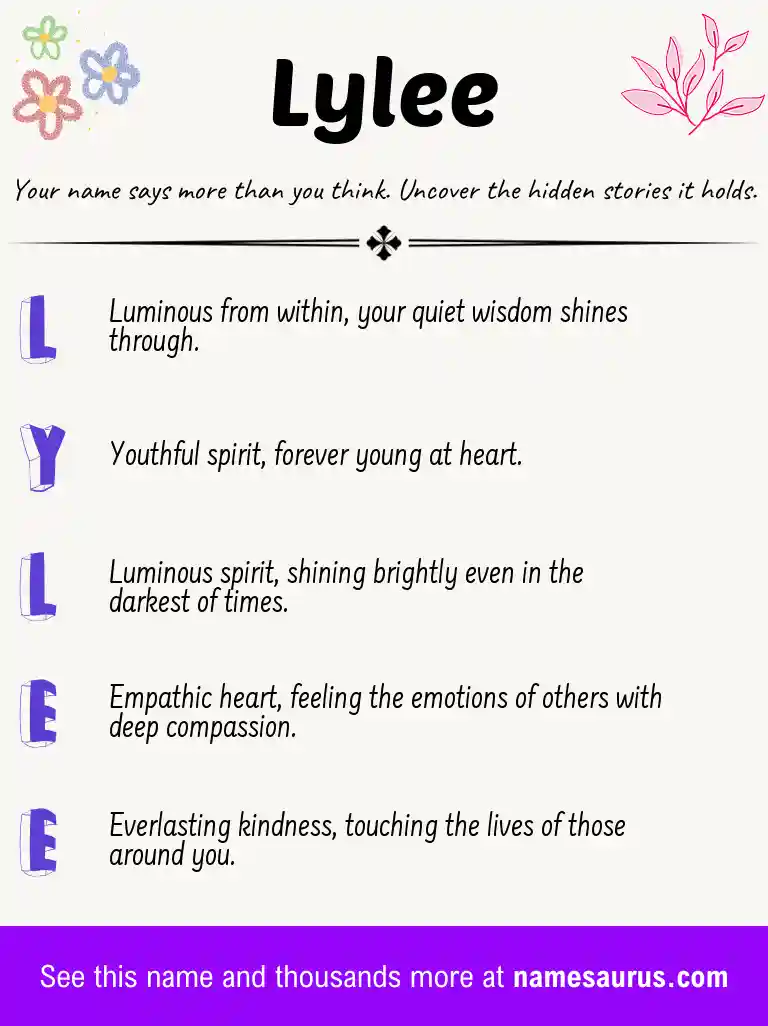 Acrostic poem about Lylee.