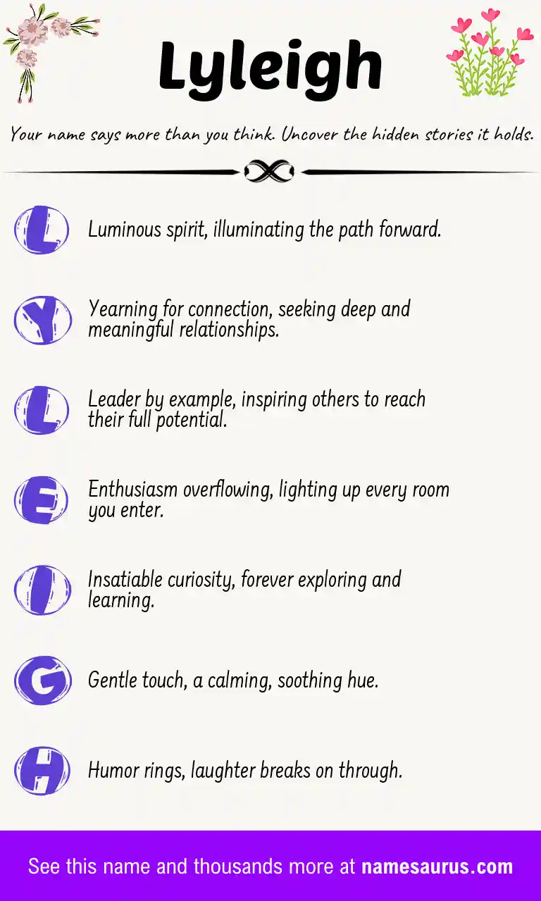 Acrostic poem about Lyleigh.