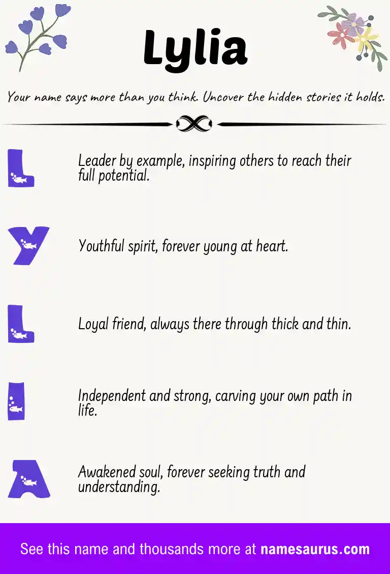 Acrostic poem about Lylia.