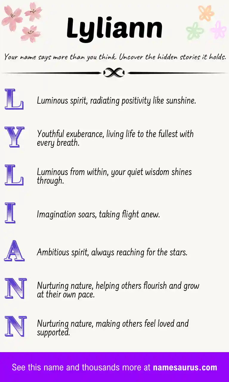 Acrostic poem about Lyliann.