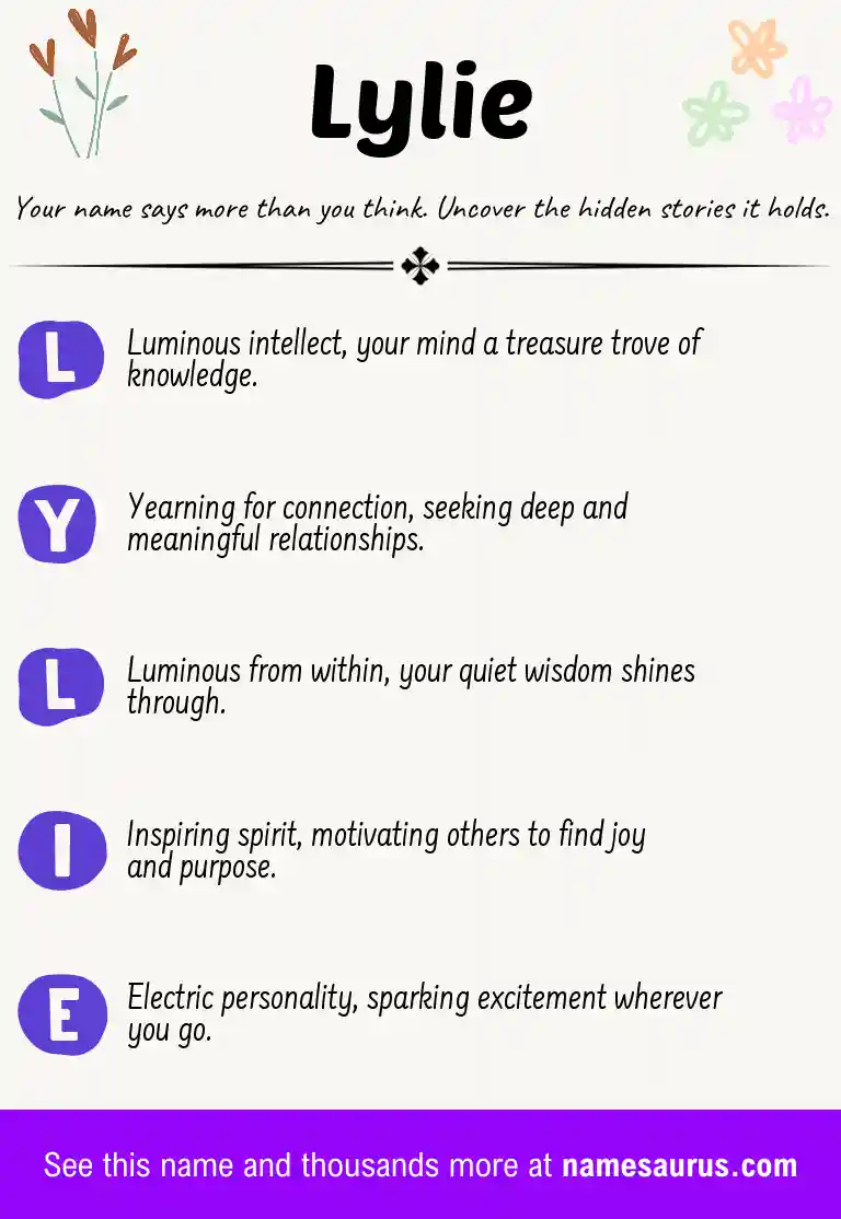 Acrostic poem about Lylie.