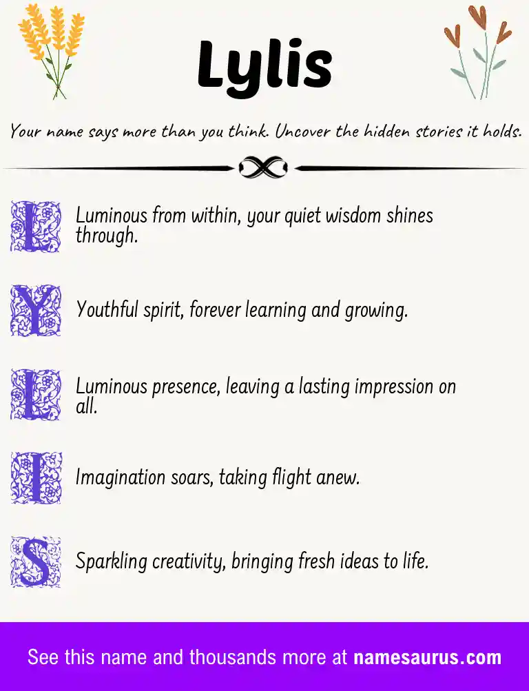 Acrostic poem about Lylis.