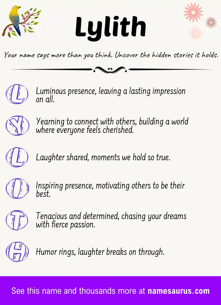 Acrostic poem about Lylith.