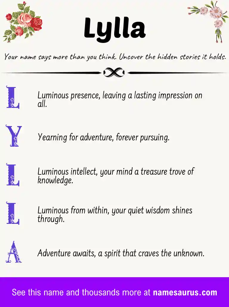 Acrostic poem about Lylla.
