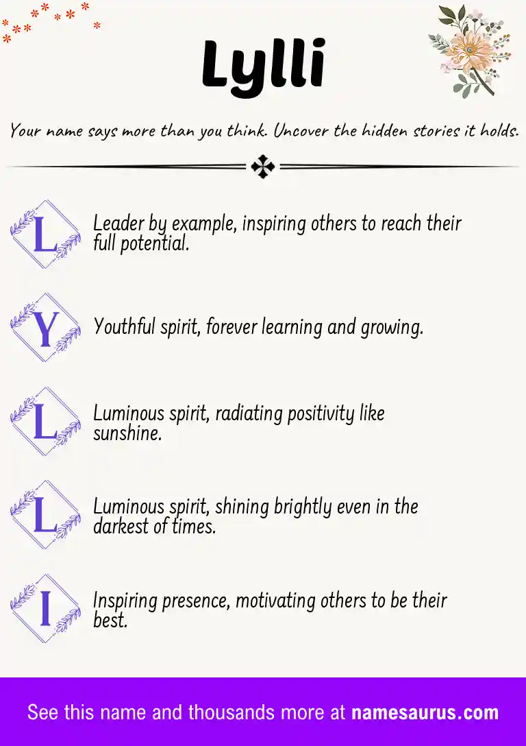 Acrostic poem about Lylli.
