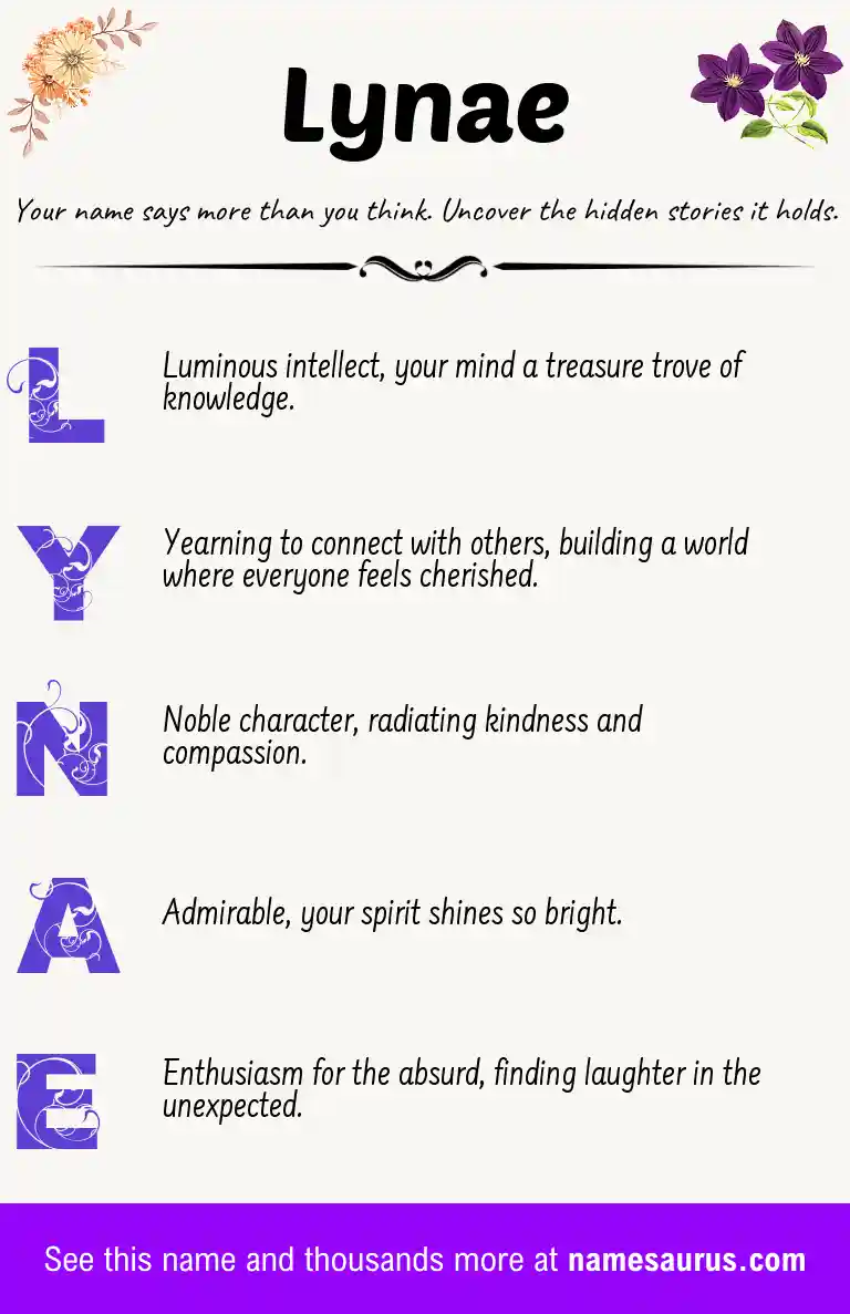 Acrostic poem about Lynae.