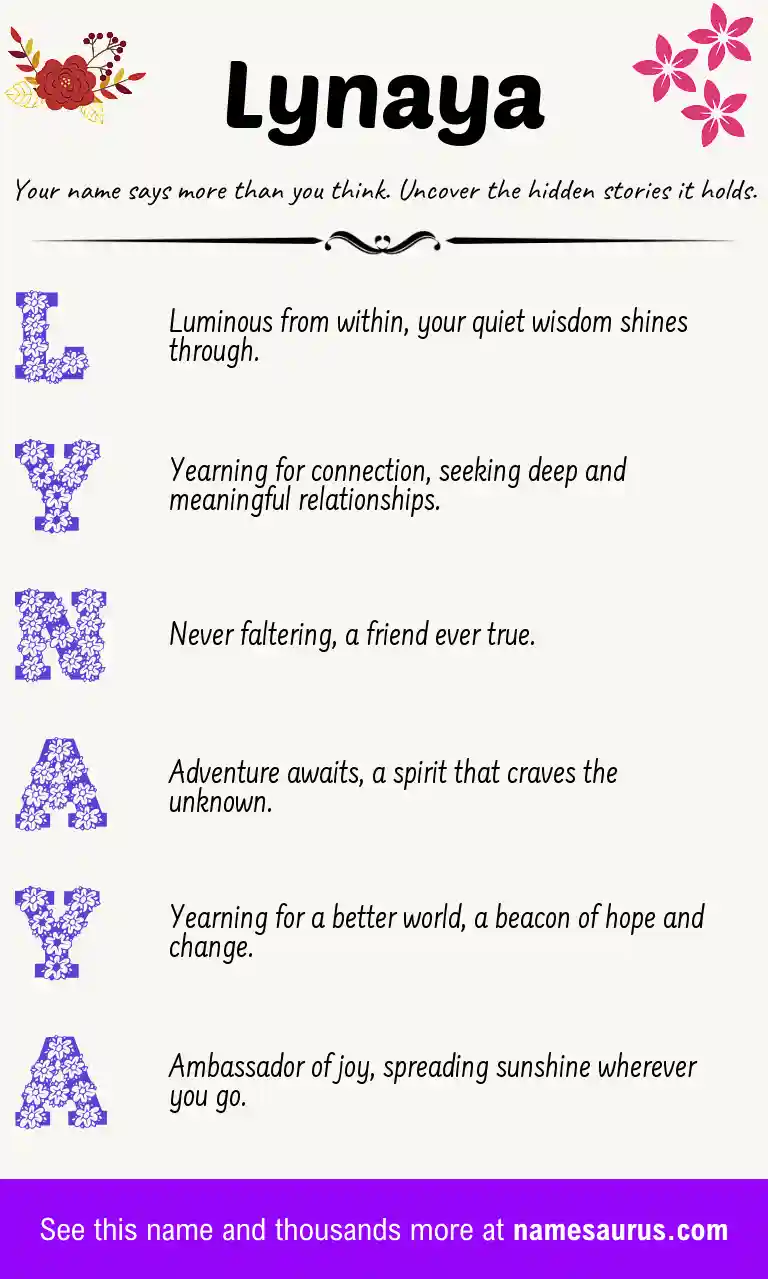 Acrostic poem about Lynaya.