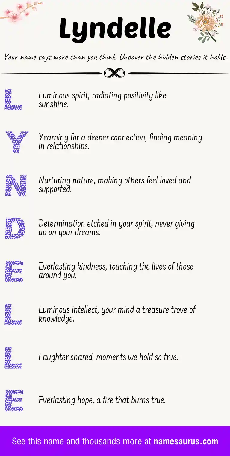 Acrostic poem about Lyndelle.