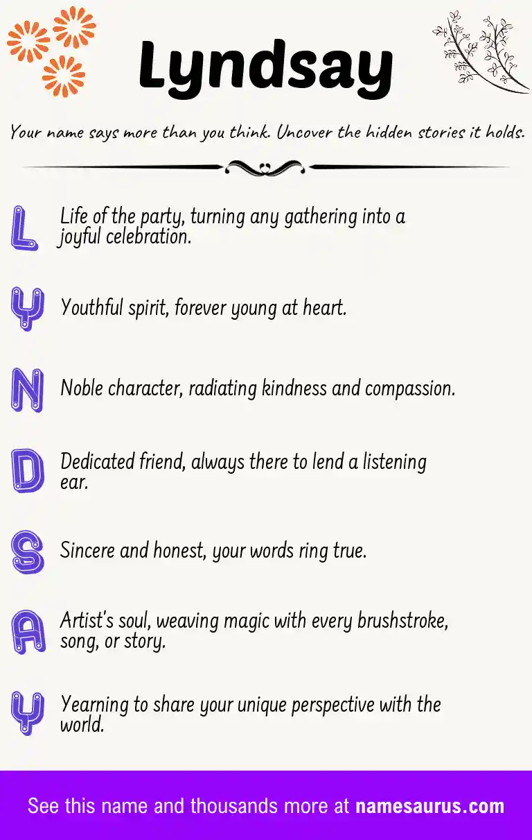 Acrostic poem about Lyndsay.