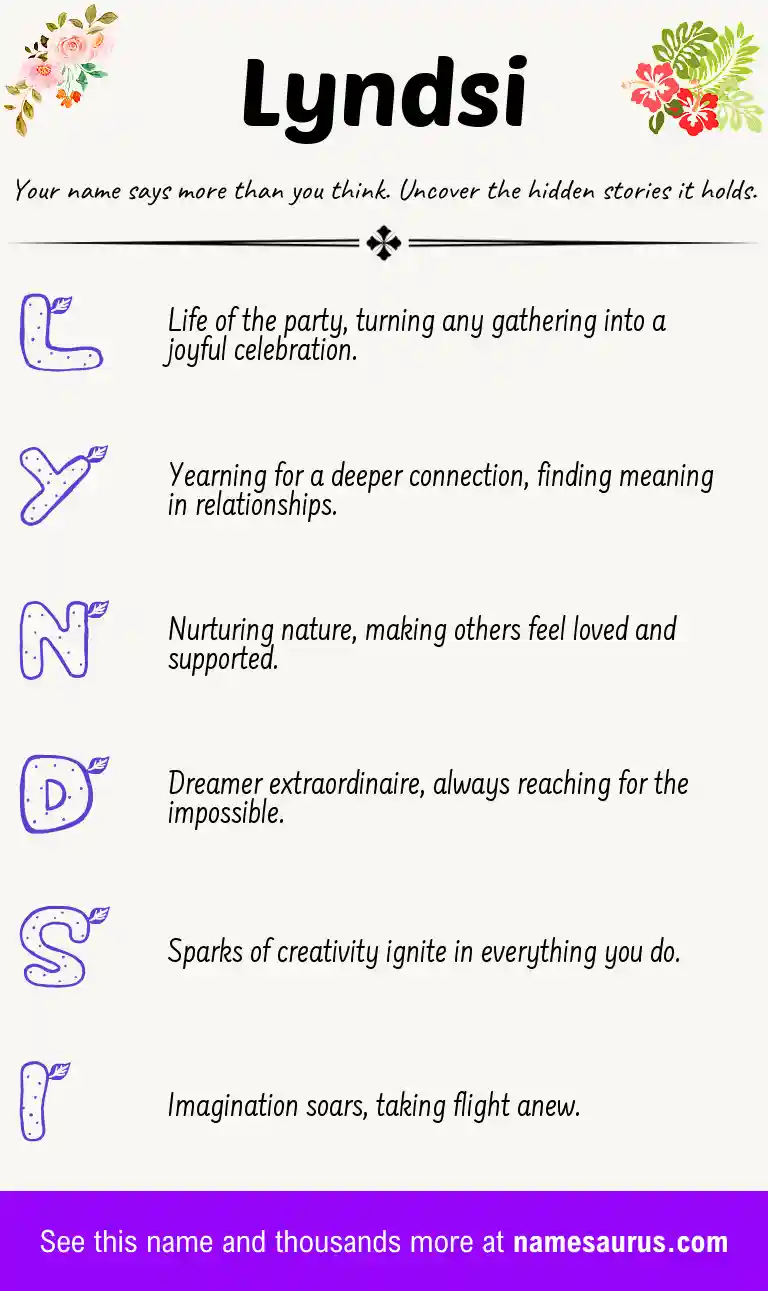 Acrostic poem about Lyndsi.
