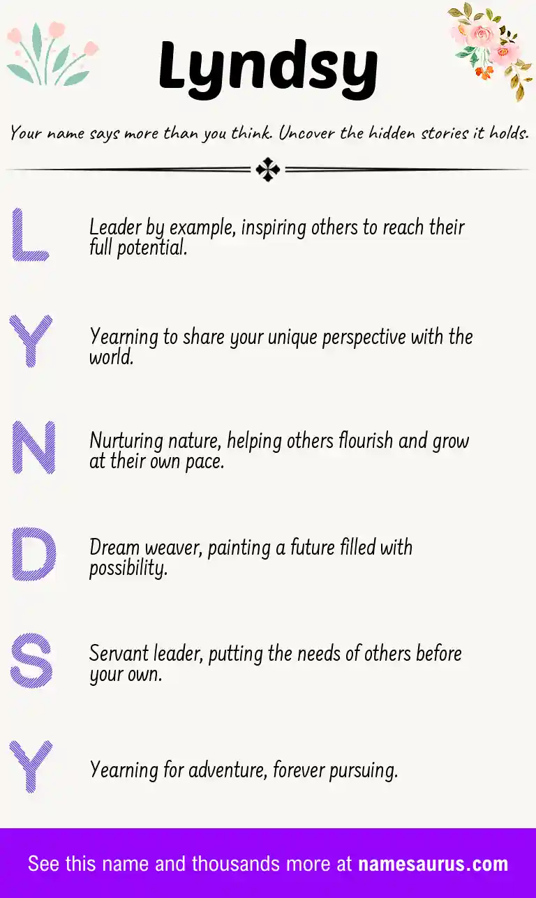 Acrostic poem about Lyndsy.