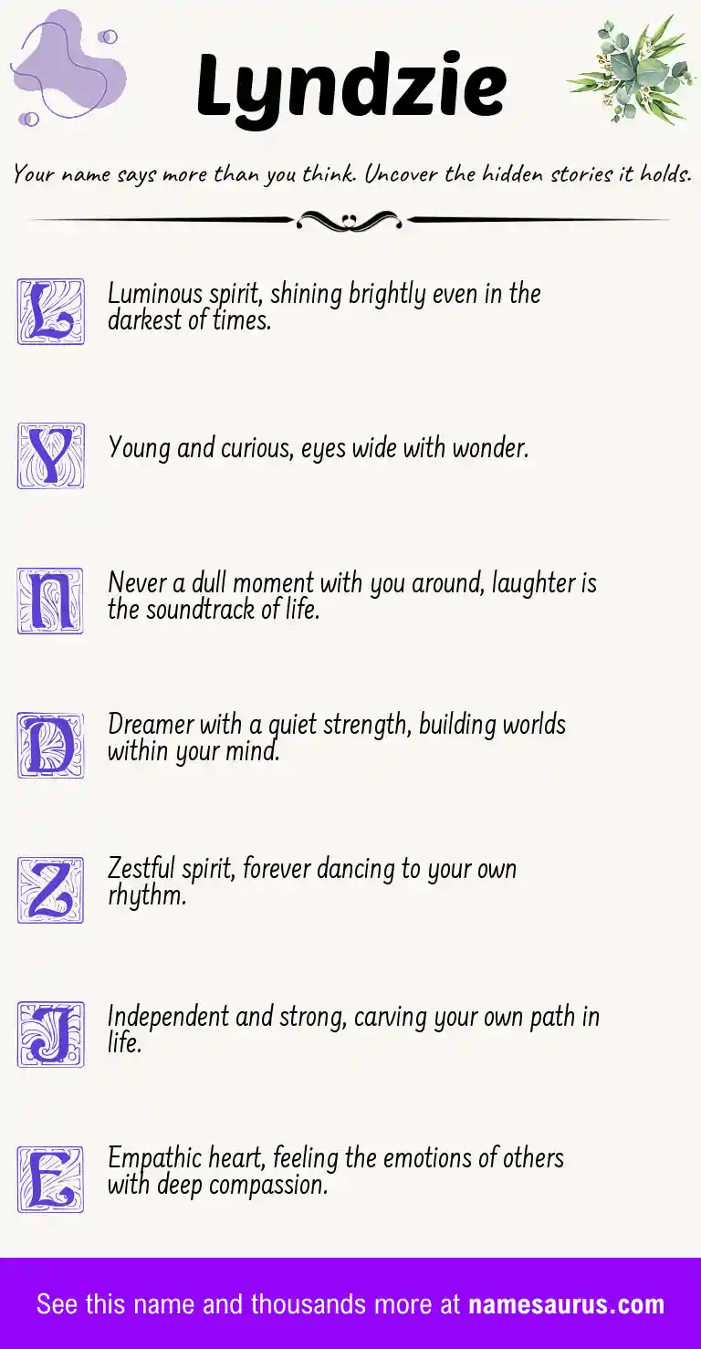 Acrostic poem about Lyndzie.