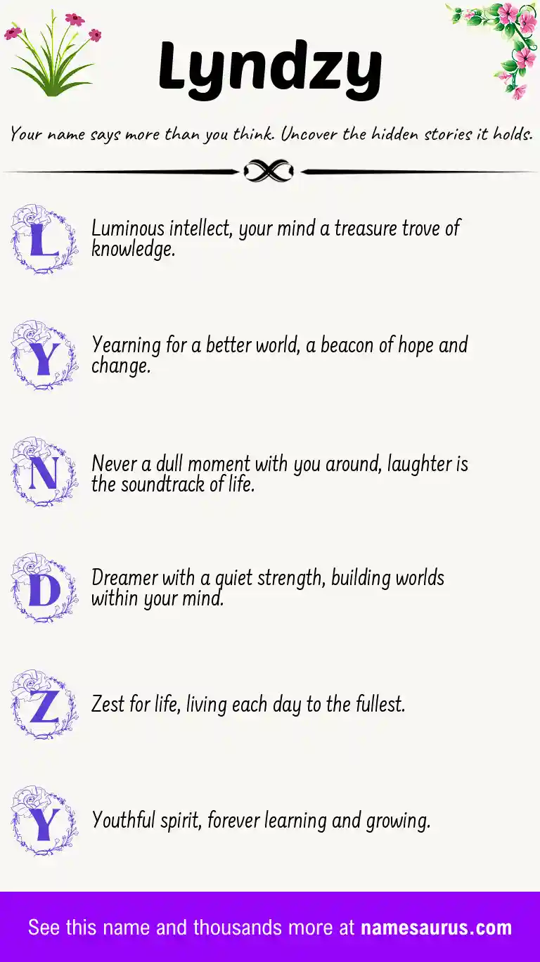 Acrostic poem about Lyndzy.