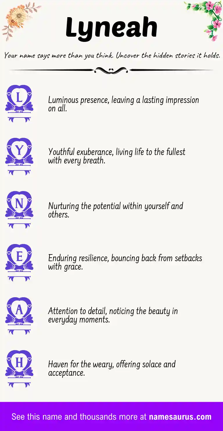 Acrostic poem about Lyneah.
