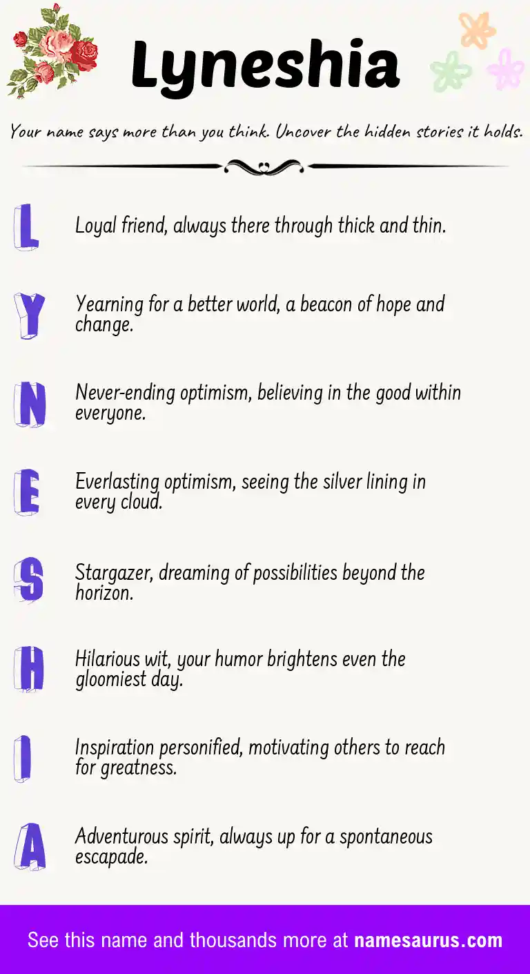 Acrostic poem about Lyneshia.