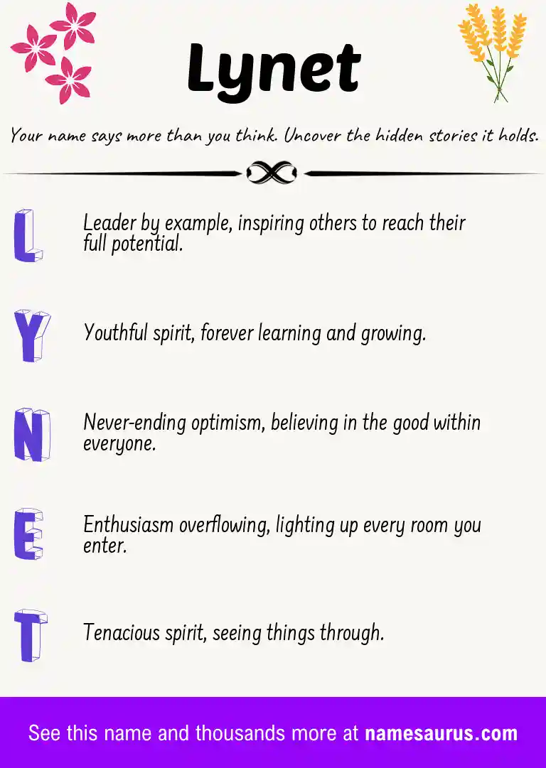 Acrostic poem about Lynet.