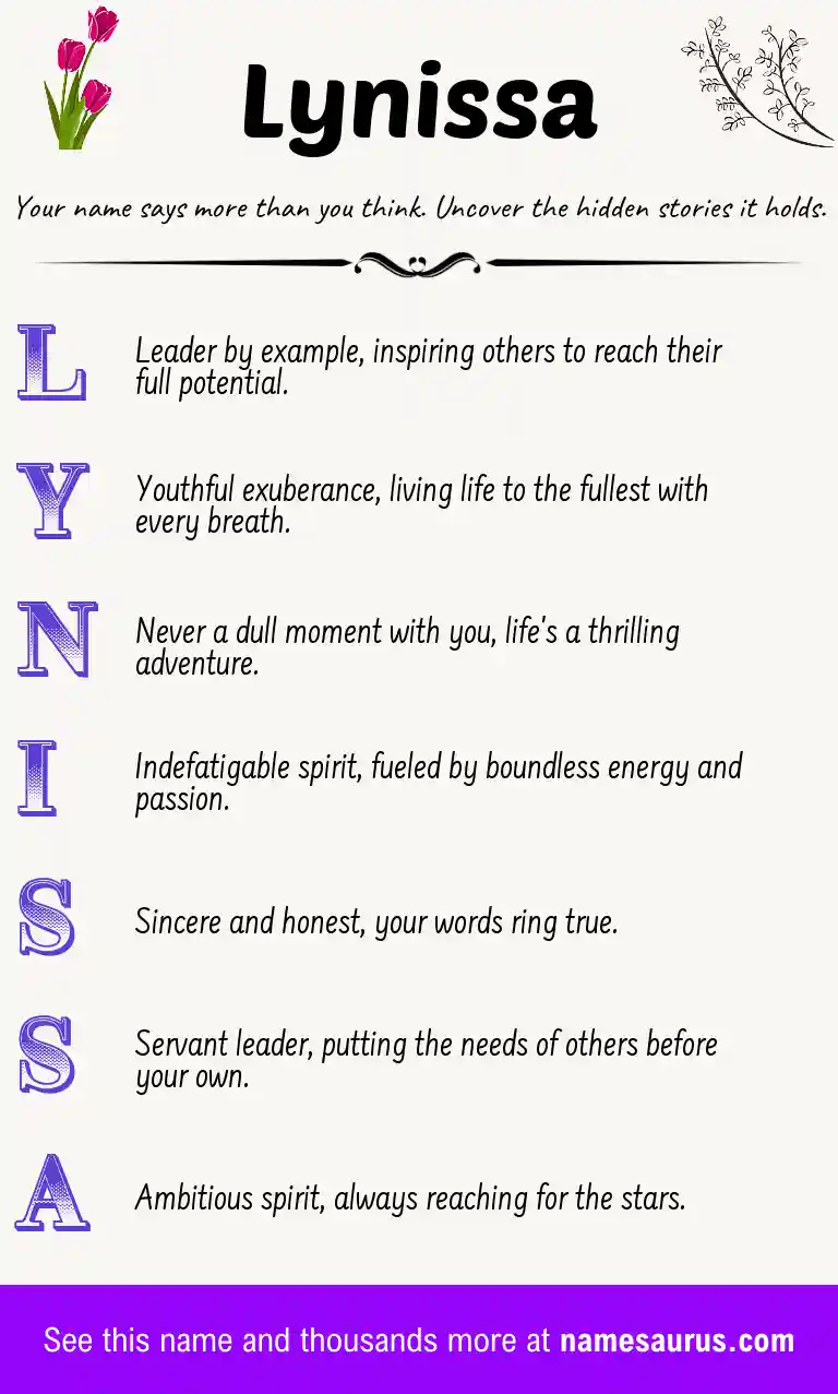 Acrostic poem about Lynissa.
