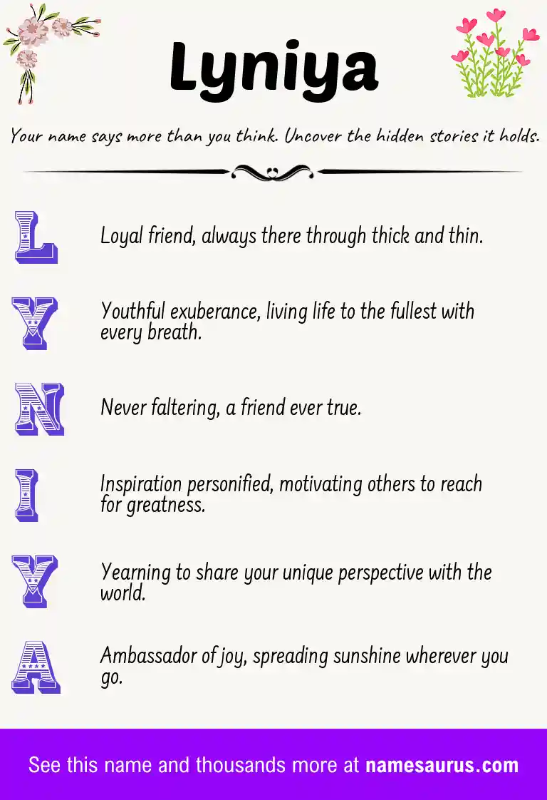 Acrostic poem about Lyniya.