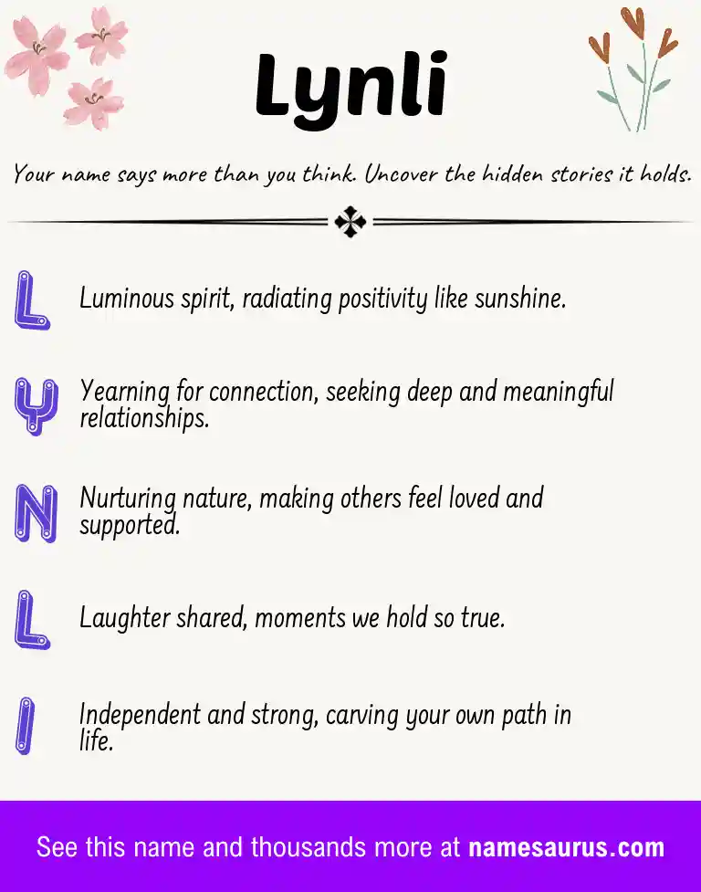 Acrostic poem about Lynli.