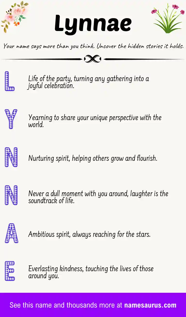 Acrostic poem about Lynnae.
