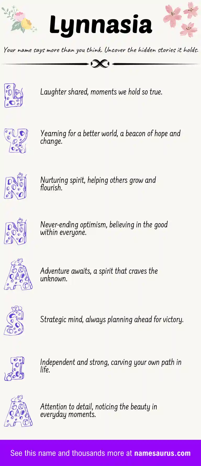 Acrostic poem about Lynnasia.