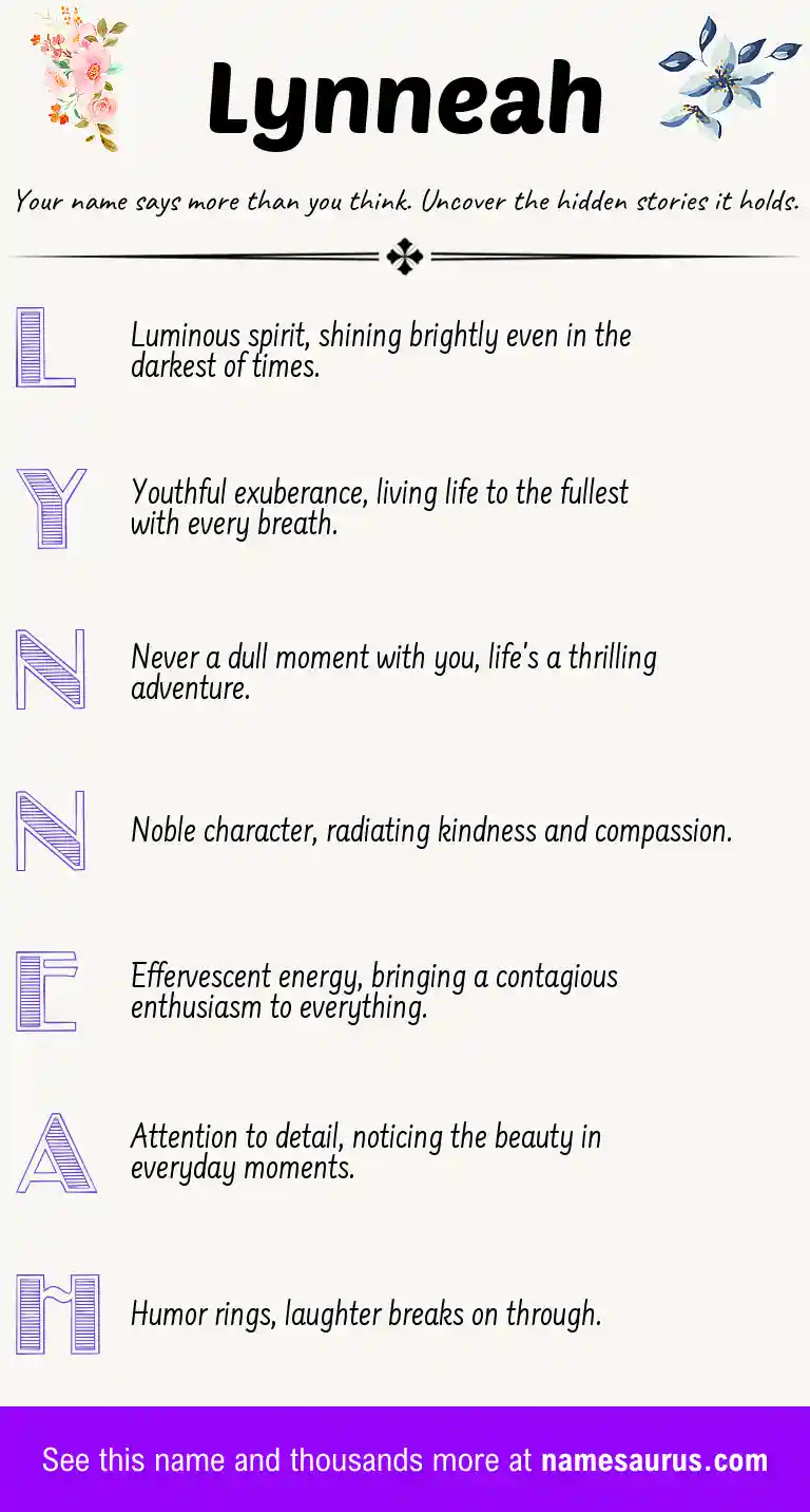 Acrostic poem about Lynneah.