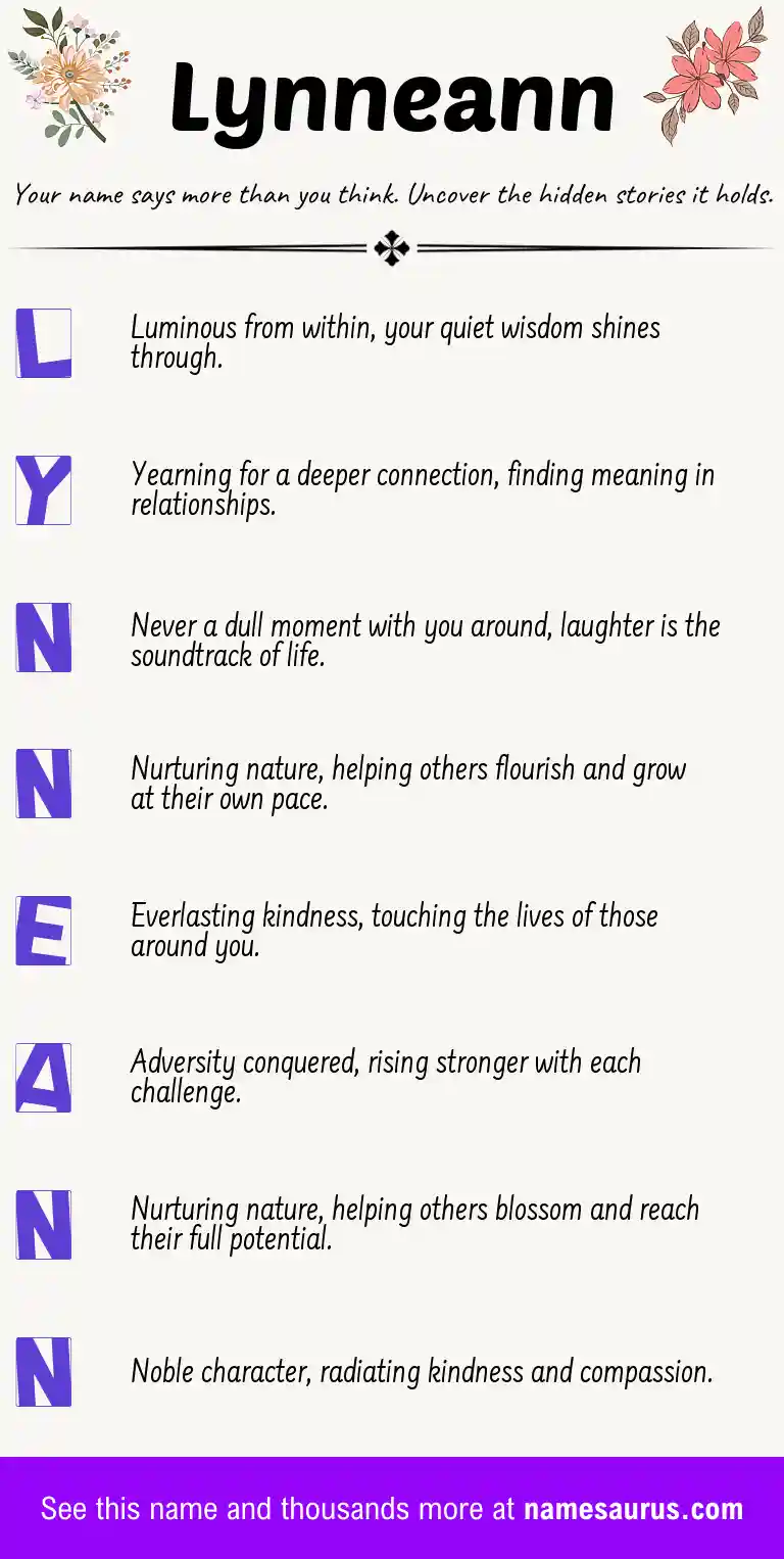 Acrostic poem about Lynneann.