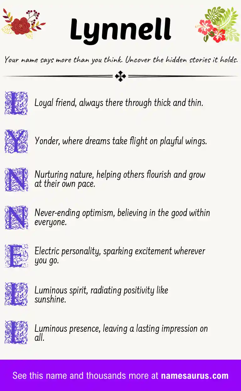 Acrostic poem about Lynnell.