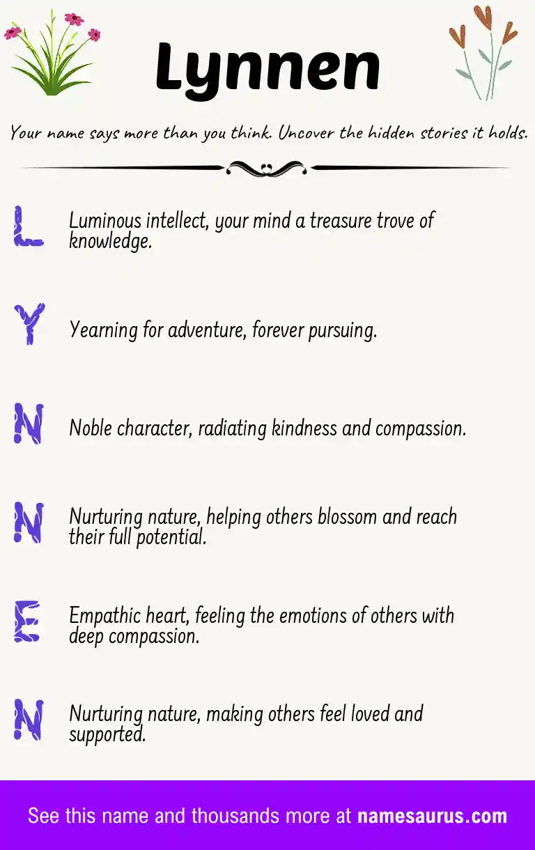 Acrostic poem about Lynnen.