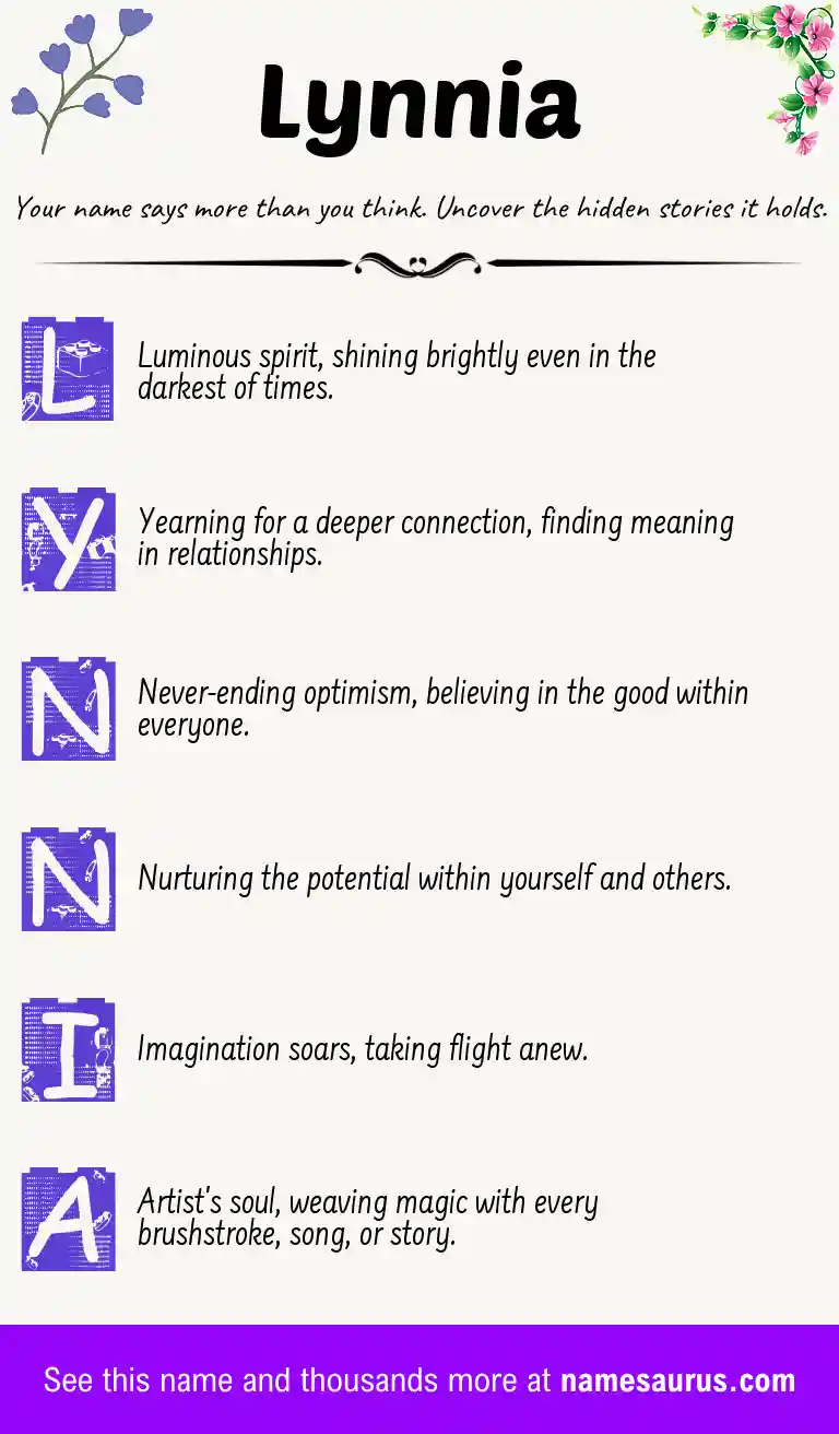 Acrostic poem about Lynnia.