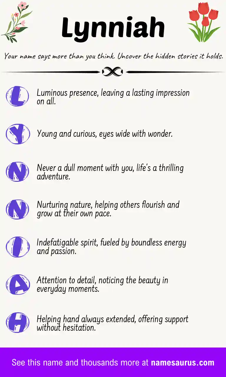 Acrostic poem about Lynniah.
