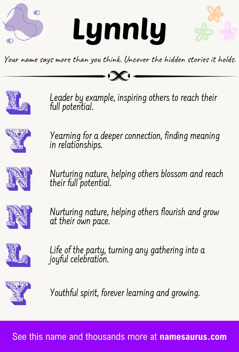 Acrostic poem about Lynnly.