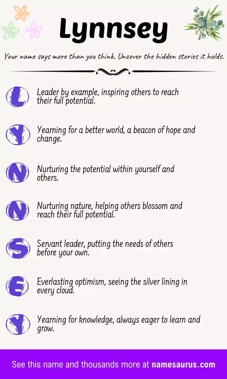 Acrostic poem about Lynnsey.