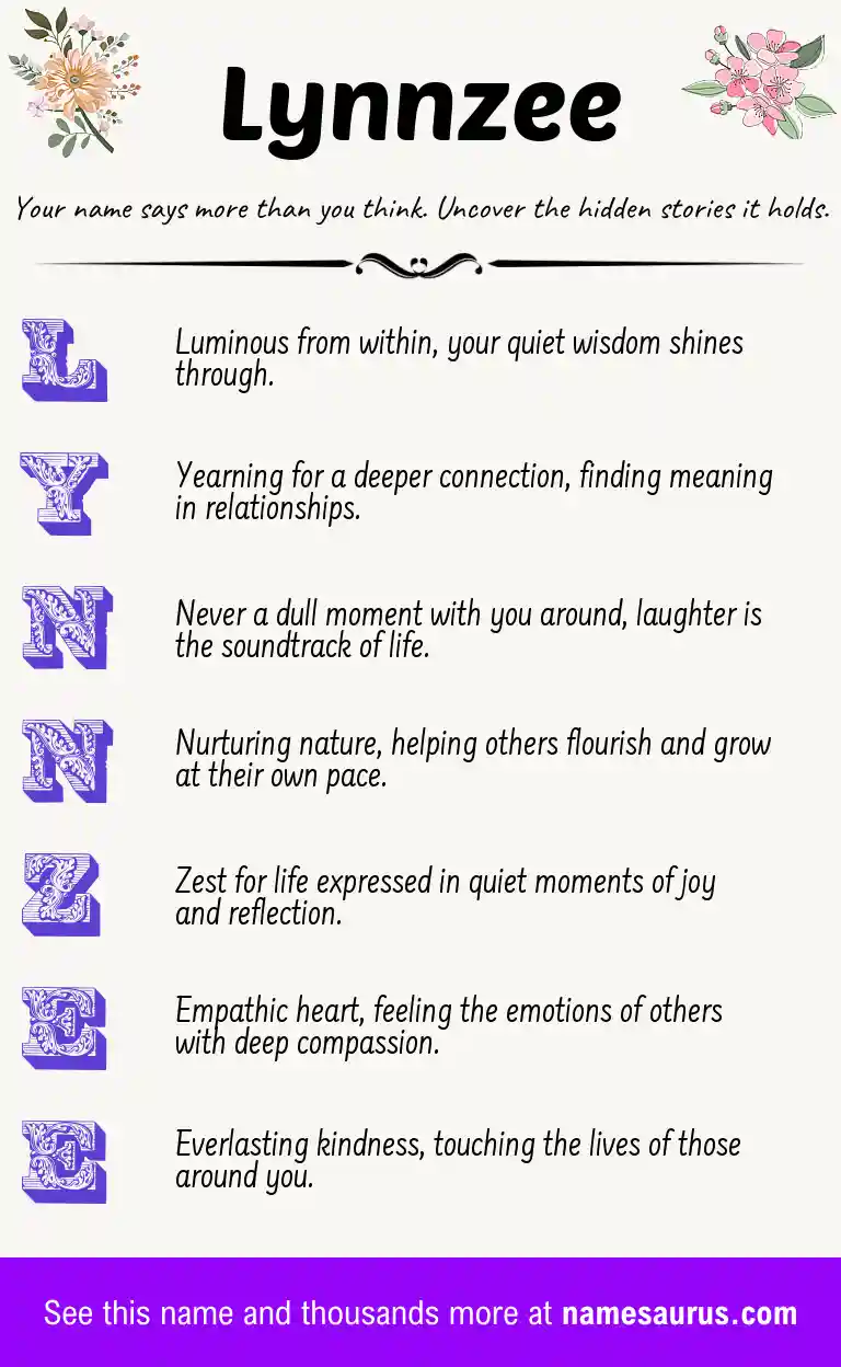 Acrostic poem about Lynnzee.