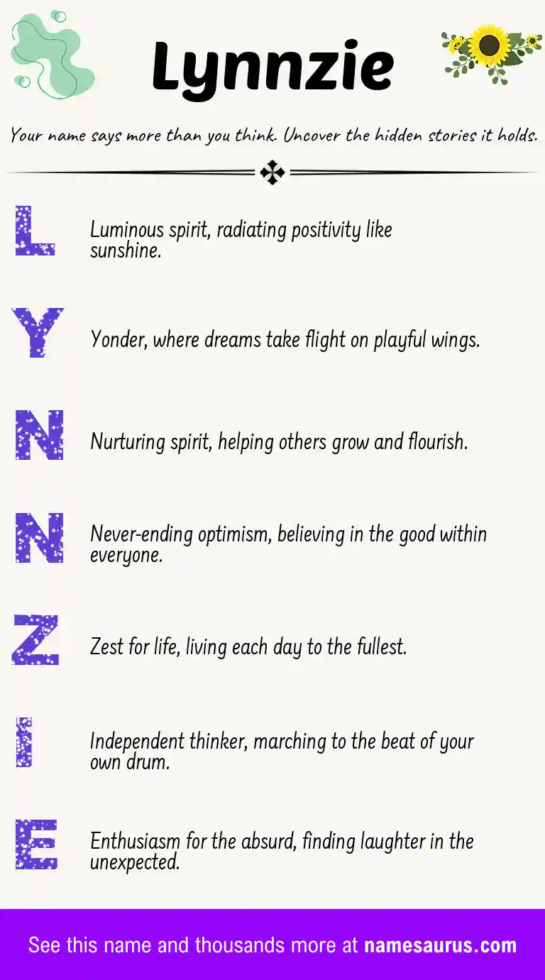 Acrostic poem about Lynnzie.