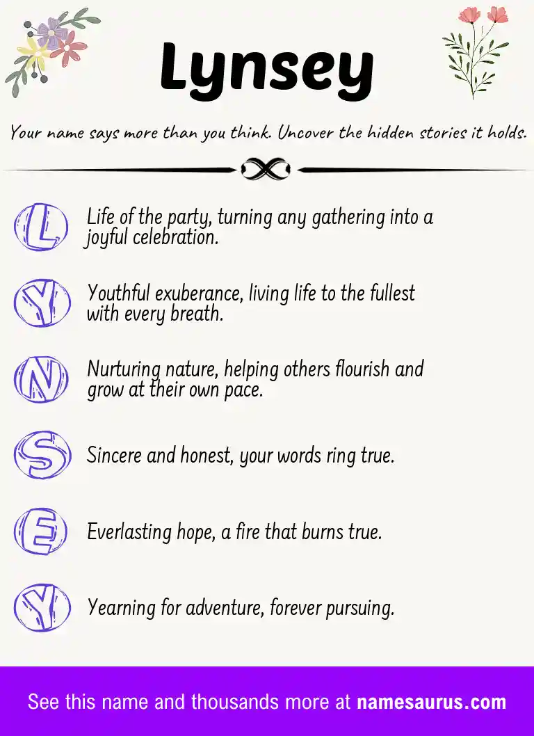 Acrostic poem about Lynsey.