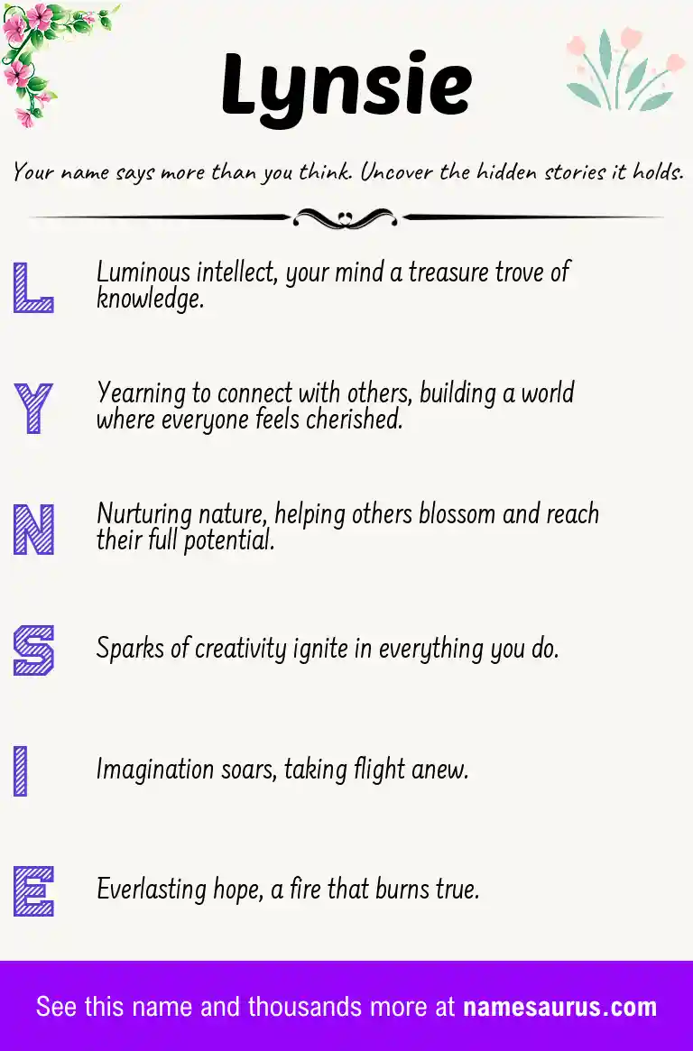 Acrostic poem about Lynsie.